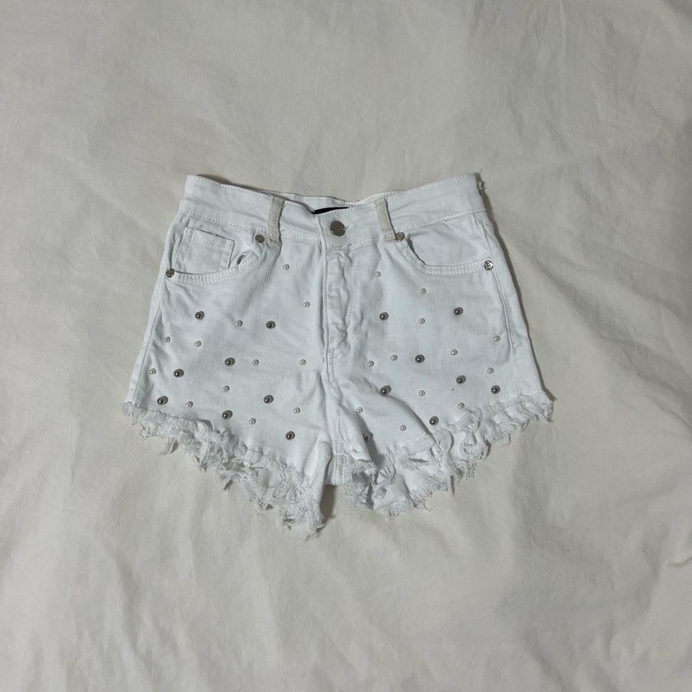 White denim shorts
